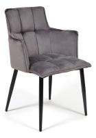 Кресло SASKIA (mod. 8283) металл/ткань, 55 х 61 х 85см, серый (G-062-40)/черный  (поставляется по 2 шт) фото Кресло SASKIA (mod. 8283) металл/ткань, 55 х 61 х 85см, серый (G-062-40)/черный  (поставляется по 2 шт). Фото №1