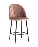 Стул полубарный Логан велюр пыльно-розовый фото Стул полубарный Логан велюр пыльно-розовый. Фото №1