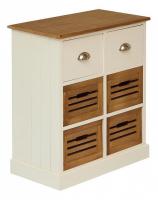 Комод с 6 ящиками Secret De Maison BOLLARD ( mod. HX13-416 ) paulownia, мдф, 70x32x60см, butter white/brown (слоновая кость/коричневый). Фото №1