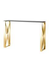 Консоль КРОСС 115*30 золото стекло smoke фото Консоль КРОСС 115*30 золото стекло smoke. Фото №1