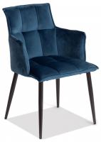Кресло SASKIA (mod. 8283) металл/ткань, 55 х 61 х 85см, синий (G062-48)/черный (поставляется по 2 шт)