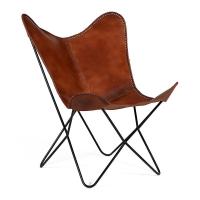 Кресло Secret De Maison Newton (951) со съемным чехлом из натуральной кожи (Античный светлый)