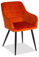 Кресло BEATA (mod. 8266) металл/ткань, 56х60х82 см, рыжий/черный, G062-24 (поставляется по 2 шт) фото Кресло BEATA (mod. 8266) металл/ткань, 56х60х82 см, рыжий/черный, G062-24 (поставляется по 2 шт). Фото №1