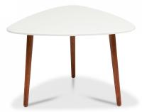 Стол журнальный TROYA МДФ/дерево, 70*73*48 см, Белый (ножки орех)