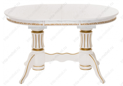 Стол Герцог молочный с золотой патиной. Фото №3