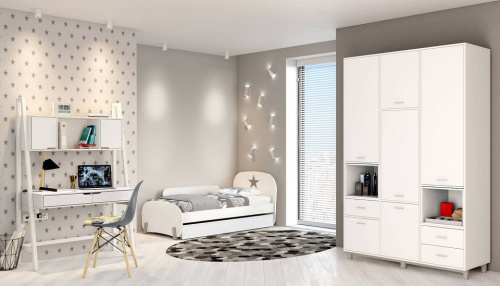 Шкаф комбинированный Polini Kids Mirum, белый. Фото №4