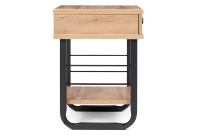 Тумба прикроватная Малгома черная / дуб вотан. Фото