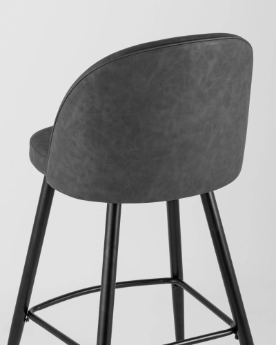 Стул барный Лион темно-серая экокожа. Фото №9