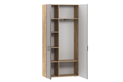 Шкаф для одежды Livorno НМ 013.36 (фасад с зеркалом), Софт Графит, Дуб Бунратти. Фото