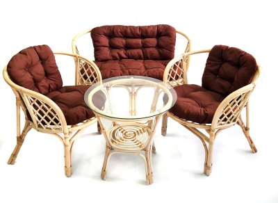 Комплект Багама с диваном и коричневыми подушками. Фото №4