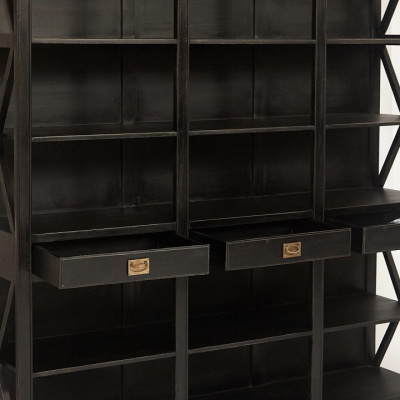 Библиотека Secret de Maison BLACK LABEL (mod. WA-0016) дерево акация, манго, мдф, 234*50*190см, черный фото Библиотека Secret de Maison BLACK LABEL (mod. WA-0016) дерево акация, манго, мдф, 234*50*190см, черный. Фото №2