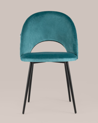 Стул Меган велюр с ромбами сине-зеленый. Фото №5