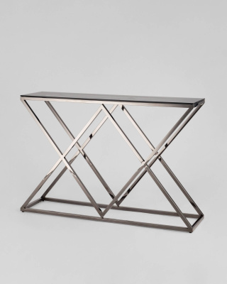 Консоль ИНСИГНИЯ 115*30 сталь темный хром стекло smoke фото Консоль ИНСИГНИЯ 115*30 сталь темный хром стекло smoke. Фото №3