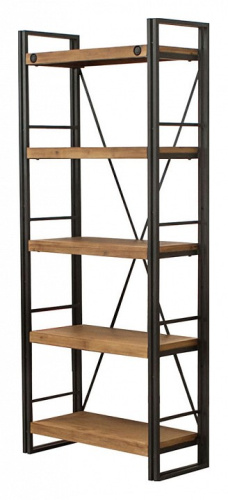 Стеллаж Secret De Maison CITY ( mod. CTY L04-80 ) металл/дерево акация, 80х35х190см, коричневый дым (smoke brown B034). Фото №1