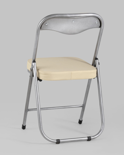 Стул складной ДЖОН металлик, кремовый. Фото №7