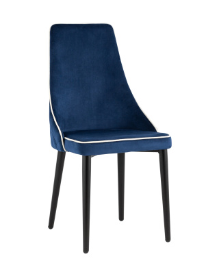 Стул Луис с кантом велюр синий. Фото