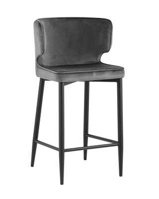 Стул полубарный Матео велюр серый. Фото