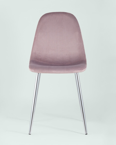 Стул Валенсия велюр розовый хромированные ножки. Фото №5