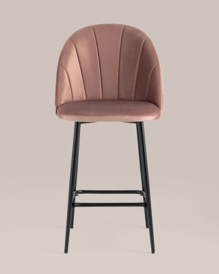Стул полубарный Логан велюр пыльно-розовый фото Стул полубарный Логан велюр пыльно-розовый. Фото №5
