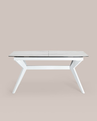 Стол обеденный Аркада раскладной 160-210*90 керамика светлая. Фото