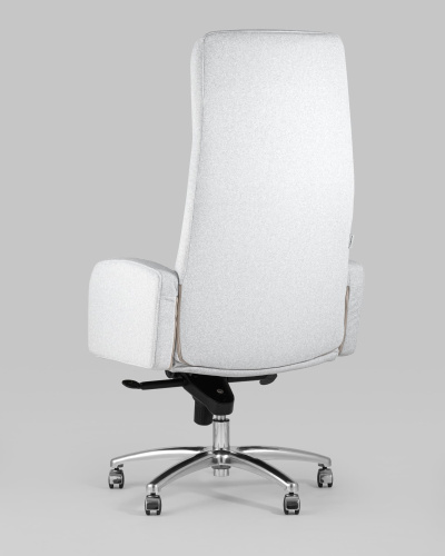 Кресло руководителя Лестер микровелюр светло-серый. Фото №7