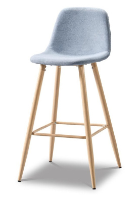 Барный стул 350B голубой/дерево. Фото