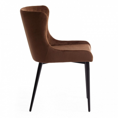 Стул MANTRA (mod. 713) ткань/металл, 49х61х82 см, высота до сидения 49 см, коричневый barkhat 11/черный (поставляется по 4 шт). Фото