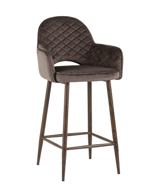 Стул полубарный Венера диамант велюр коричневый. Фото