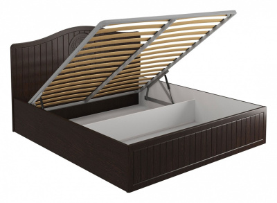 кровать 2000*1800 Монблан МБ-607К с ламелями и п/м орех шоколадный. Фото