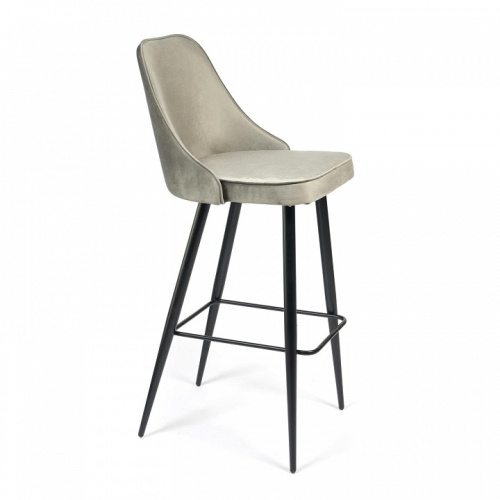 Стул барный KISH (mod. 714) ткань/металл, 50х57х110 см, высота до сиденья 78 см, серый barkhat 26/черный (поставляется по 2 шт). Фото №2