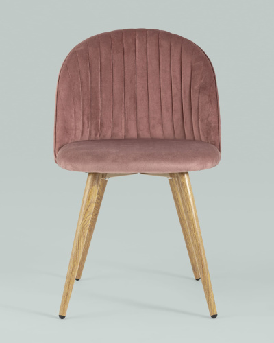 Стул Лион Страйпс велюр розовый. Фото №5