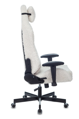 Кресло игровое Knight T1 молочный экомех с подголов. крестовина металл. Фото №4