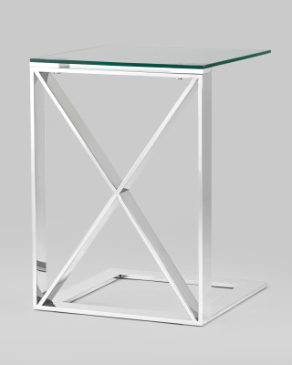 Журнальный стол 40*40 КРОСС серебро. Фото
