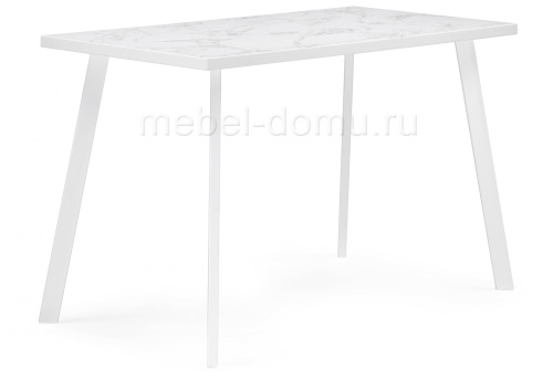 Стол деревянный Тринити Лофт 120 25 мм сабия / белый матовый. Фото №1