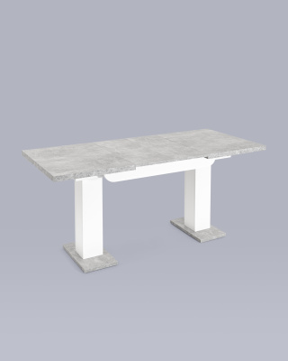 Стол Clyde 110-168*75 бетон/белый. Фото