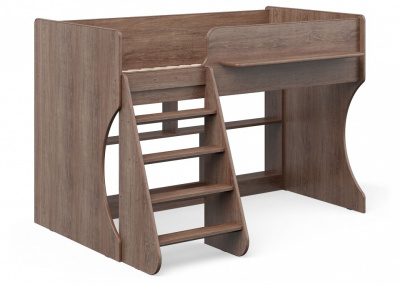 Кровать-чердак Р436 Капризун 2, древесина коричневая светлая дуб. Фото