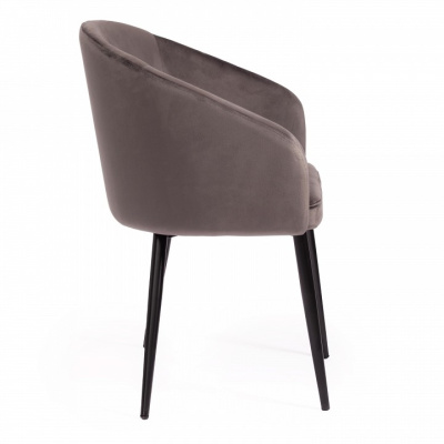 Кресло LA FONTAIN (mod. 004) вельвет/металл, 60 х 57 х 84 см , серый (HLR 24)/черный (поставляется по 2 шт). Фото