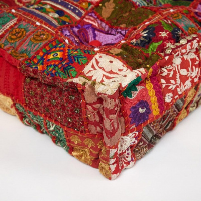 Модуль мягкий Secret De Maison GIPSY (mod. 10206) cotton patchwork, 80х80х20см, этнический красный. Фото №2