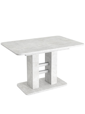 Стол Elephant раскладной 120-160*80 бетон/алюминий. Фото