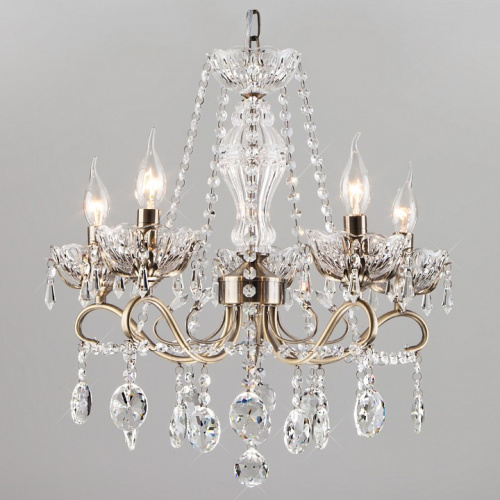 Потолочная люстра Eurosvet Teodore 10103/5 античная бронза/прозрачный хрусталь Strotskis. Фото №1