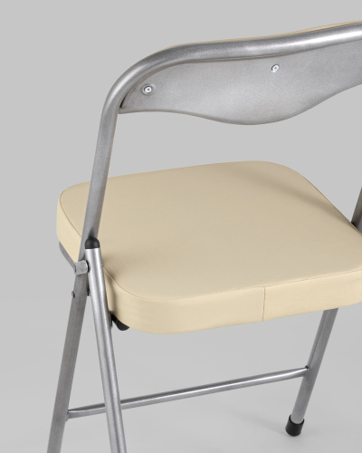 Стул складной ДЖОН металлик, кремовый. Фото №8
