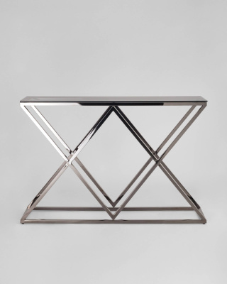 Консоль ИНСИГНИЯ 115*30 сталь темный хром стекло smoke фото Консоль ИНСИГНИЯ 115*30 сталь темный хром стекло smoke. Фото №4