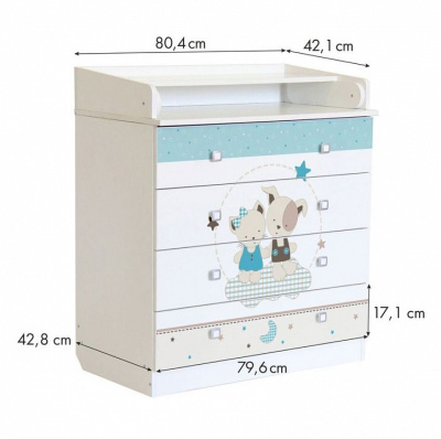 Комод пеленальный Polini Kids Simple 1580, белый. Фото №4