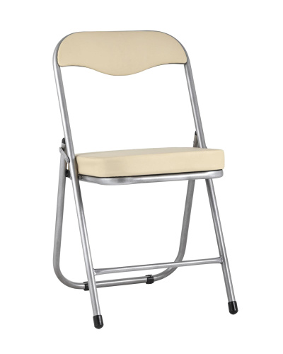 Стул складной ДЖОН металлик, кремовый. Фото №1