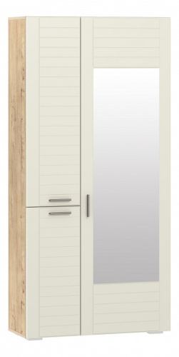 Шкаф для одежды Livorno  НМ 013.36 (фасад с зеркалом), Софт Панакота, Дуб Бунратти. Фото №1