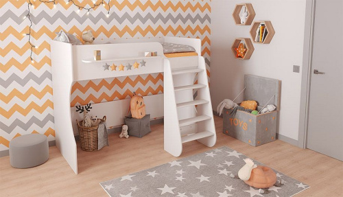 Кровать-чердак Polini Kids Dream 1700, белый. Фото №8