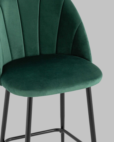 Стул полубарный Логан велюр зелёный. Фото №9
