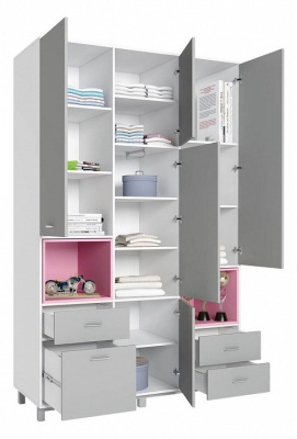 Шкаф комбинированный Polini kids Mirum 2335, серый фото Шкаф комбинированный Polini kids Mirum 2335, серый. Фото №3