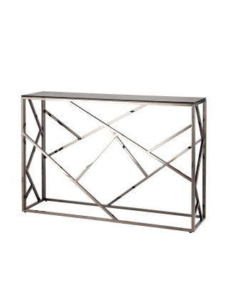 Консоль АРТ ДЕКО 115*30 стекло smoke сталь тёмный хром фото Консоль АРТ ДЕКО 115*30 стекло smoke сталь тёмный хром. Фото №2