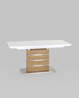 Стол обеденный Генуя раскладной 160-200*90 белый фото Стол обеденный Генуя раскладной 160-200*90 белый. Фото №3